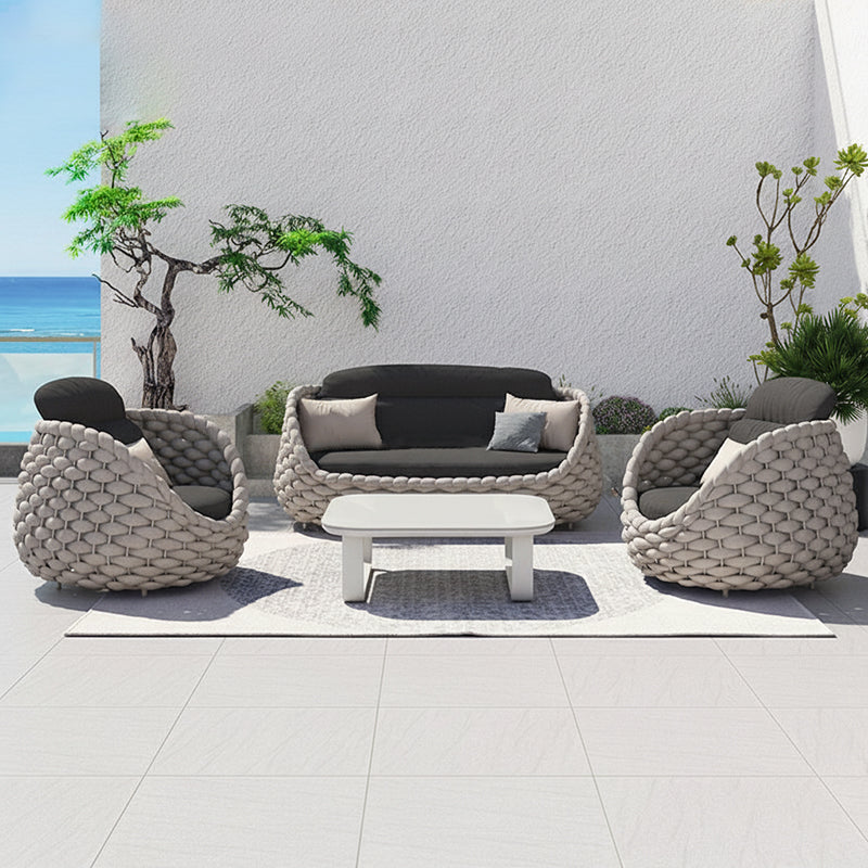 Sleek White Square Outdoor Coffee Table - 1-Tier Functional Design For Stylish Gardens & Outdoor Patios Lumendat