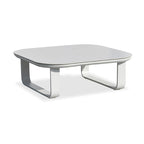 Sleek White Square Outdoor Coffee Table - 1-Tier Functional Design For Stylish Gardens & Outdoor Patios Lumendat