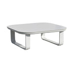 Sleek White Square Outdoor Coffee Table - 1-Tier Functional Design For Stylish Gardens & Outdoor Patios Lumendat