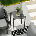 Industrial Style Sturdy Outdoor Coffee Table - 4-Leg Stability Strong Foundation For Balcony & Garden Lumendat