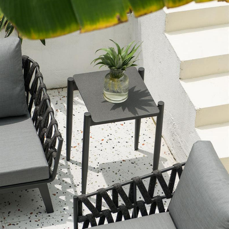Industrial Style Sturdy Outdoor Coffee Table - 4-Leg Stability Strong Foundation For Balcony & Garden Lumendat