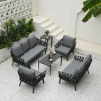 Industrial Style Sturdy Outdoor Coffee Table - 4-Leg Stability Strong Foundation For Balcony & Garden Lumendat