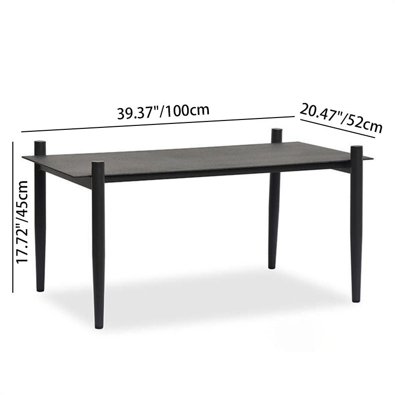 Industrial Style Sturdy Outdoor Coffee Table - 4-Leg Stability Strong Foundation For Balcony & Garden Lumendat