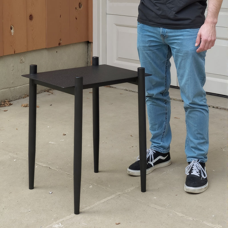 Industrial Style Sturdy Outdoor Coffee Table - 4-Leg Stability Strong Foundation For Balcony & Garden Lumendat