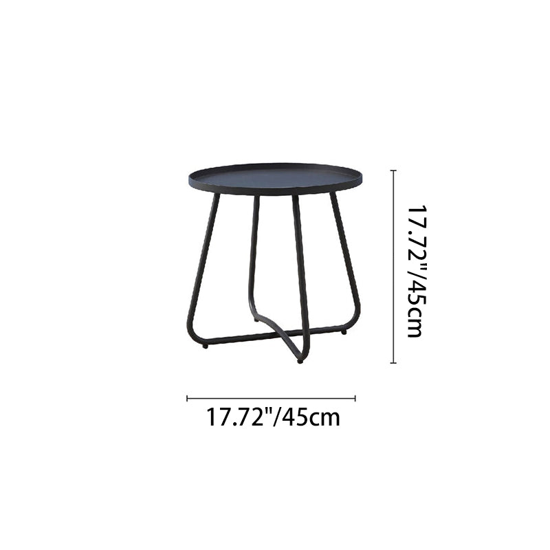Simplicity Carbon Steel Outdoor End Table - Stable 2-Leg Design & Strong Weather Resistance For Garden Lumendat
