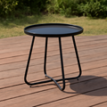 Simplicity Carbon Steel Outdoor End Table - Stable 2-Leg Design & Strong Weather Resistance For Garden Lumendat