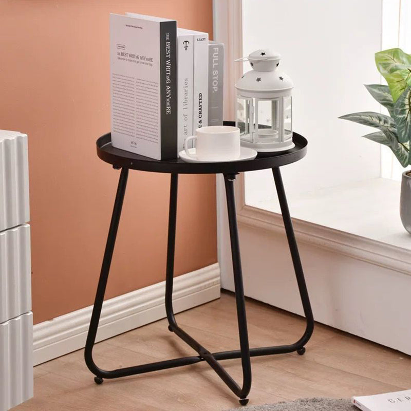Simplicity Carbon Steel Outdoor End Table - Stable 2-Leg Design & Strong Weather Resistance For Garden Lumendat