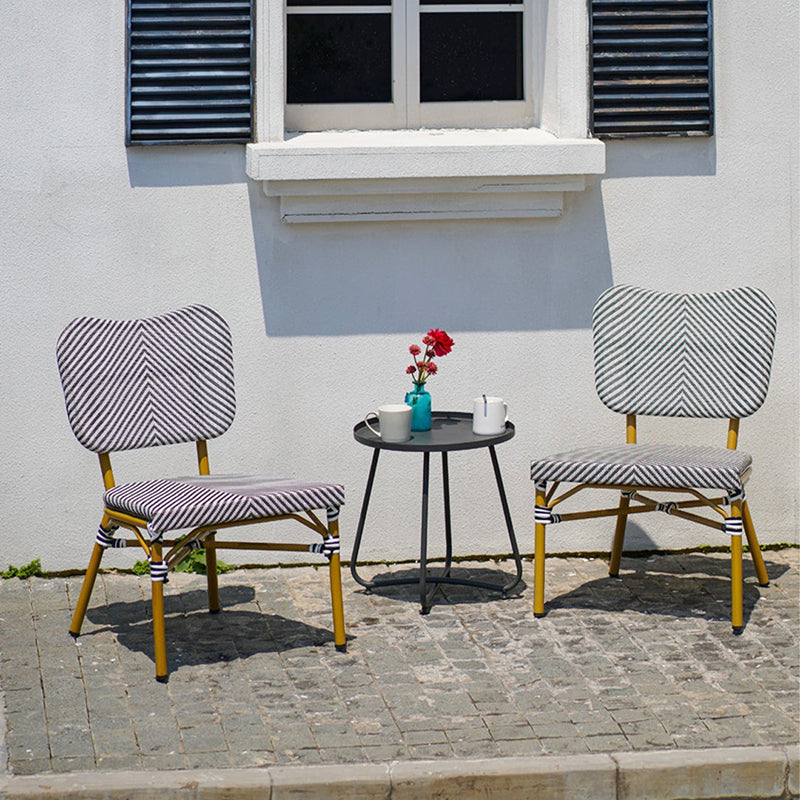 Simplicity Carbon Steel Outdoor End Table - Stable 2-Leg Design & Strong Weather Resistance For Garden Lumendat