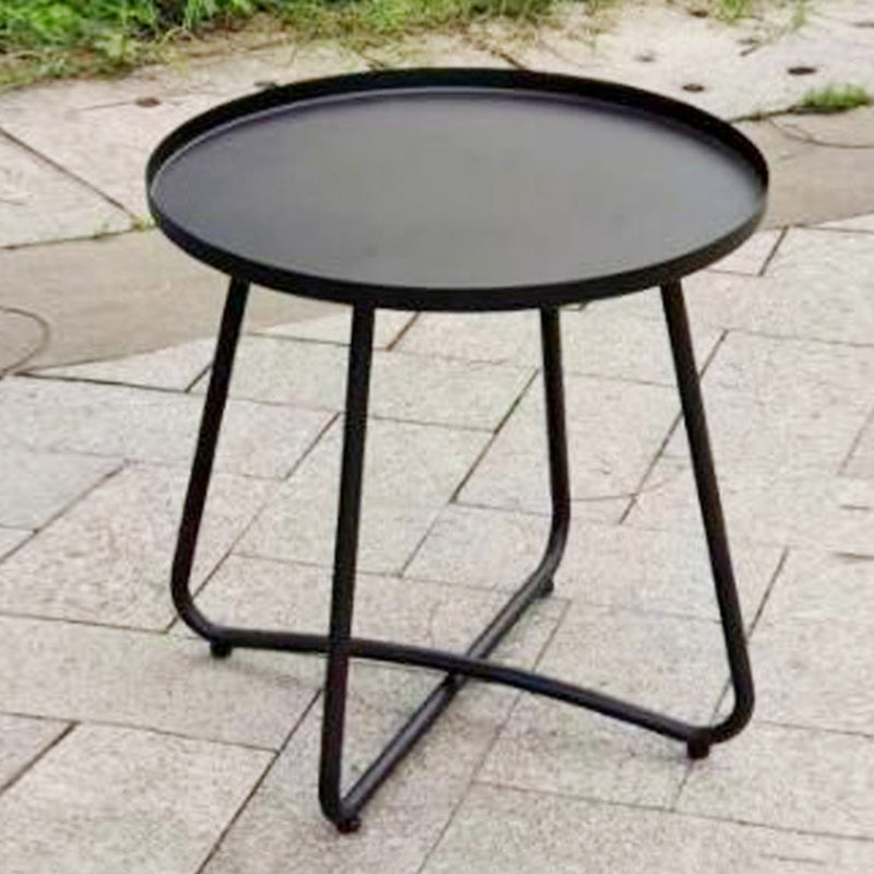 Simplicity Carbon Steel Outdoor End Table - Stable 2-Leg Design & Strong Weather Resistance For Garden Lumendat