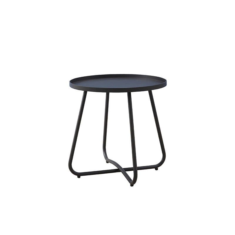 Simplicity Carbon Steel Outdoor End Table - Stable 2-Leg Design & Strong Weather Resistance For Garden Lumendat