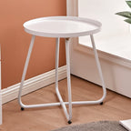 Simplicity Carbon Steel Outdoor End Table - Stable 2-Leg Design & Strong Weather Resistance For Garden Lumendat