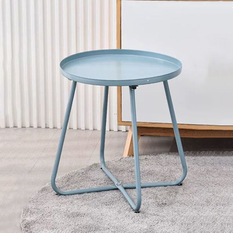 Simplicity Carbon Steel Outdoor End Table - Stable 2-Leg Design & Strong Weather Resistance For Garden Lumendat