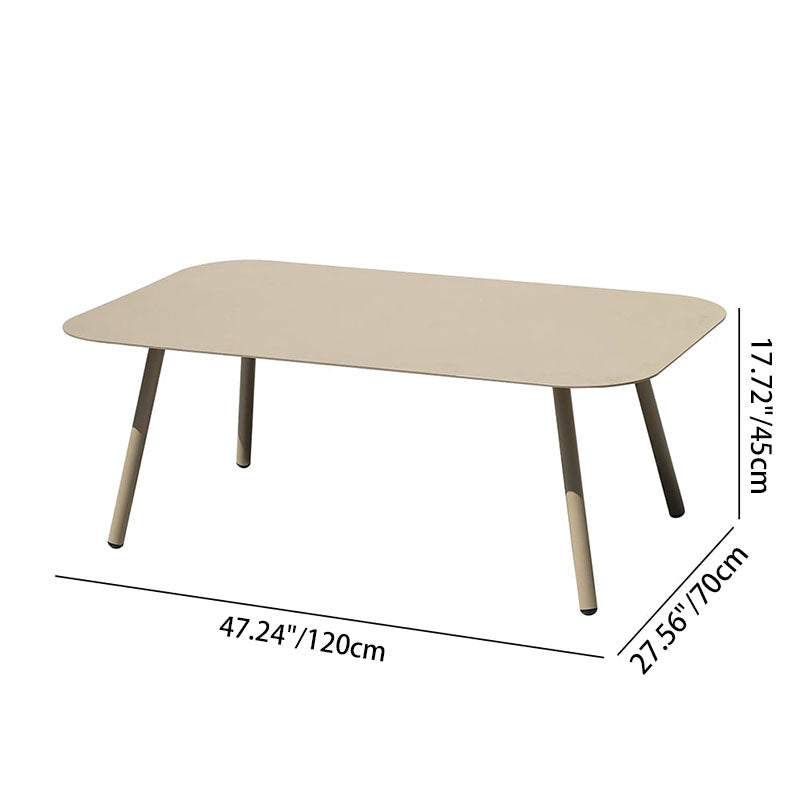 Minimalist Aluminum Outdoor Coffee Table - Sturdy 4-Leg Support & Rounded Corner Design For Outdoor Patios & Gardens Lumendat