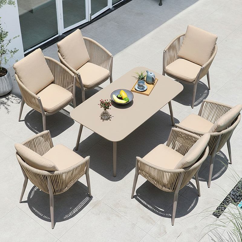 Minimalist Aluminum Outdoor Coffee Table - Sturdy 4-Leg Support & Rounded Corner Design For Outdoor Patios & Gardens Lumendat