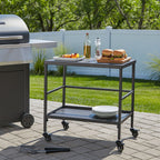 Versatile Outdoor Cart End Table - 2-Tier Movable Storage For Gardens & Outdoor Patios Lumendat