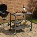 Versatile Outdoor Cart End Table - 2-Tier Movable Storage For Gardens & Outdoor Patios Lumendat