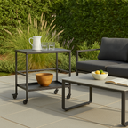 Versatile Outdoor Cart End Table - 2-Tier Movable Storage For Gardens & Outdoor Patios Lumendat