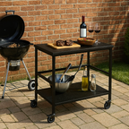 Versatile Outdoor Cart End Table - 2-Tier Movable Storage For Gardens & Outdoor Patios Lumendat