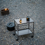Versatile Outdoor Cart End Table - 2-Tier Movable Storage For Gardens & Outdoor Patios Lumendat