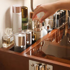 Contemporary Retro Solid Wood Stainless Steel & Glass Rectangular Makeup Vanity 1-Drawer Storage For Bedroom Lumendat