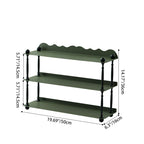 Contemporary Nordic Iron Wave-Edge Rectangular Storage Rack Side Table With 3 Tiers For Kitchen And Living Room Lumendat