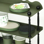 Contemporary Nordic Iron Wave-Edge Rectangular Storage Rack Side Table With 3 Tiers For Kitchen And Living Room Lumendat