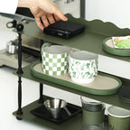 Contemporary Nordic Iron Wave-Edge Rectangular Storage Rack Side Table With 3 Tiers For Kitchen And Living Room Lumendat