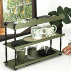 Contemporary Nordic Iron Wave-Edge Rectangular Storage Rack Side Table With 3 Tiers For Kitchen And Living Room Lumendat