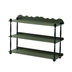 Contemporary Nordic Iron Wave-Edge Rectangular Storage Rack Side Table With 3 Tiers For Kitchen And Living Room Lumendat