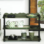 Contemporary Nordic Iron Wave-Edge Rectangular Storage Rack Side Table With 3 Tiers For Kitchen And Living Room Lumendat