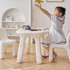 Lumendat Contemporary Nordic PE Oval Kids Colorful Safe Desk & Chair Set For Living Room & Study Lumendat