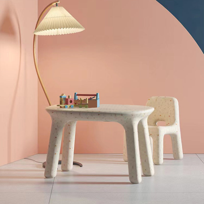 Lumendat Contemporary Nordic PE Oval Kids Colorful Safe Desk & Chair Set For Living Room & Study Lumendat