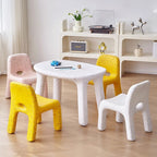 Lumendat Contemporary Nordic PE Oval Kids Colorful Safe Desk & Chair Set For Living Room & Study Lumendat