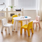 Lumendat Contemporary Nordic PE Oval Kids Colorful Safe Desk & Chair Set For Living Room & Study Lumendat