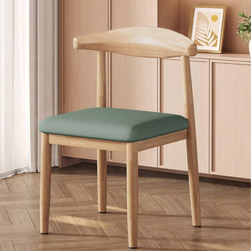 Modern Minimalist Curved Rectangular Cotton Linen Steel Dining Chair Backrest Armless For Dining Room DFM-F