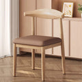Modern Minimalist Curved Rectangular Cotton Linen Steel Dining Chair Backrest Armless For Dining Room DFM-F