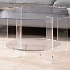 Modern Minimalist Round Acrylic Coffee Table 2-Tier For Living Room Lumendat