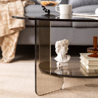 Modern Minimalist Round Acrylic Coffee Table 2-Tier For Living Room Lumendat