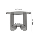 Modern Minimalist Round Acrylic Coffee Table 2-Tier For Living Room Lumendat