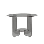 Modern Minimalist Round Acrylic Coffee Table 2-Tier For Living Room Lumendat