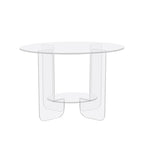 Modern Minimalist Round Acrylic Coffee Table 2-Tier For Living Room Lumendat