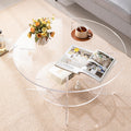Modern Minimalist Round Acrylic Coffee Table 2-Tier For Living Room Lumendat