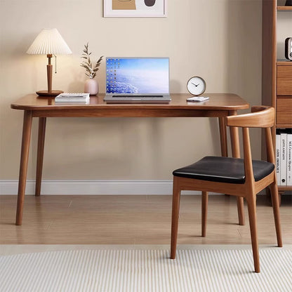 Modern Minimalist Rectangular Solid Wood Desks 4- Leg For Home Office