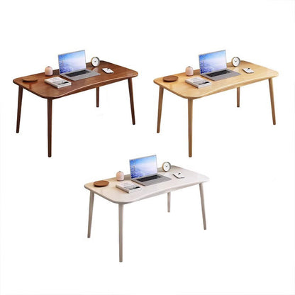 Modern Minimalist Rectangular Solid Wood Desks 4- Leg For Home Office