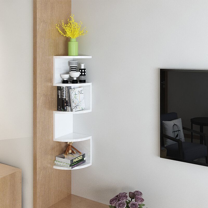 Modern Minimalist Perforated Polyvinyl Chloride Bookshelves 2/4 Tier For Home Office DFM-F