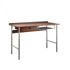 Modern Minimalist Rectangular Solid Wood Stainless Steel Desk 4-Leg 1-Drawer For Home Office DFM-F