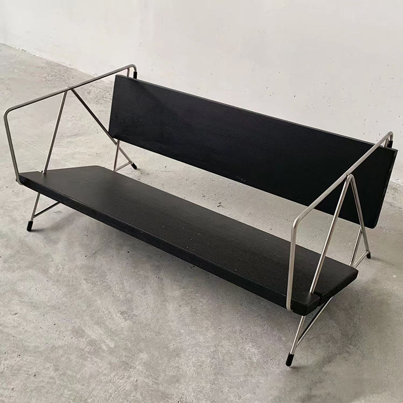 Modern Minimalist Rectangular Solid Wood Iron Bookshelves 4-Leg For Home Office DFM-F