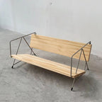 Modern Minimalist Rectangular Solid Wood Iron Bookshelves 4-Leg For Home Office DFM-F