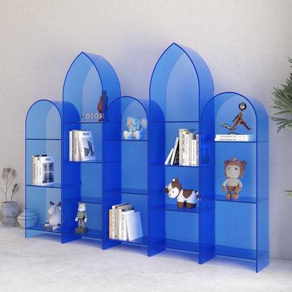 Modern Minimalist Curved Acrylic Bookshelves 3/4-Tier For Home Office