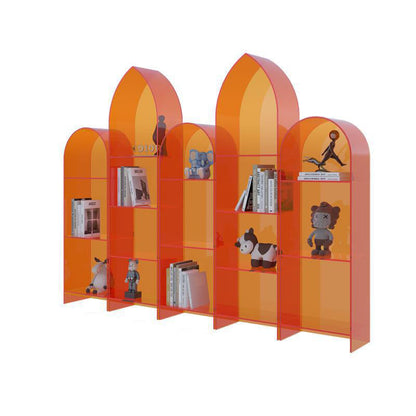 Modern Minimalist Curved Acrylic Bookshelves 3/4-Tier For Home Office
